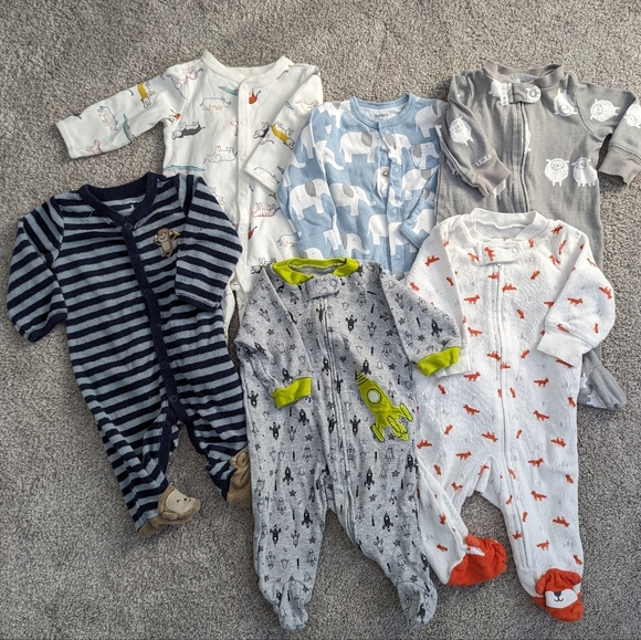 Carter's Other - Carters- 6 Pack- Infant Boys- One piece- pajamas- 3 Months